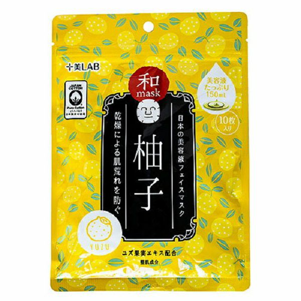 2個セット】和フェイスマスク 10枚入 パック 十美LAB 【柚子 日本茶
